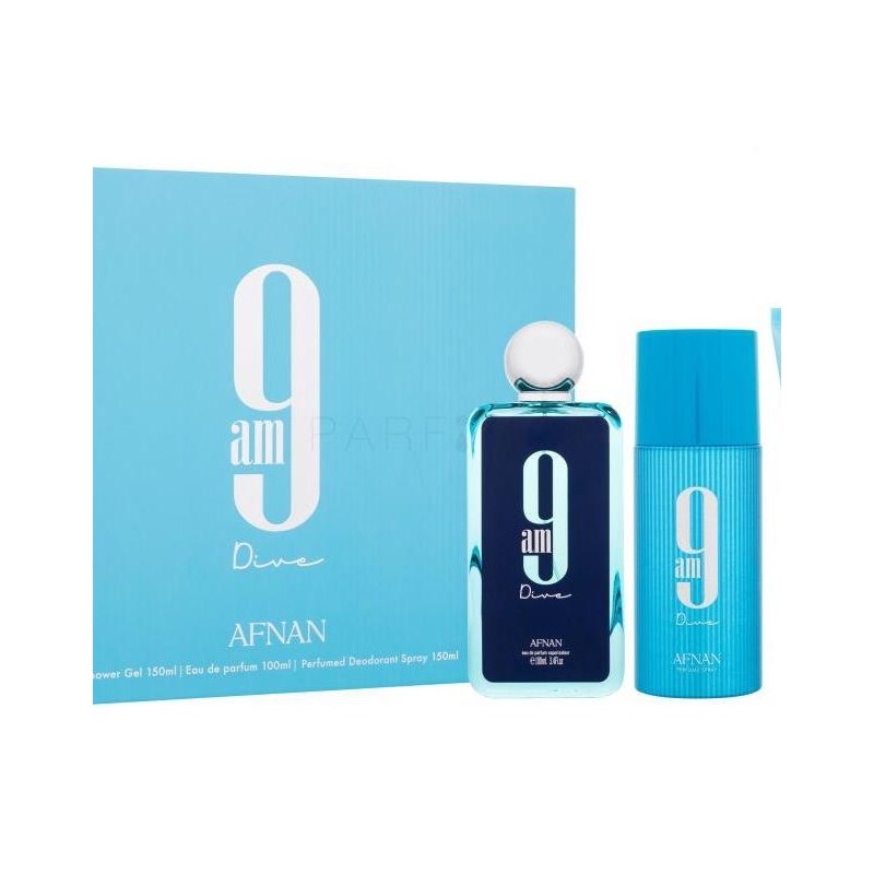Afnan 9 AM Dive 3pc Gift Set Eau De Perfume