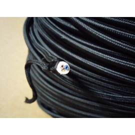 Simple Vintage Lighting (18 ft) Vintage 3-Wire Round Cloth Covered Wire Antique Pendant Lamp Cord Black