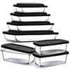 EATEX 7 Pack Glass Food Storage Containers with Lids, Baking