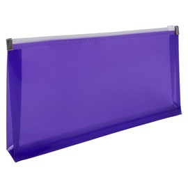 JAM PAPER Plastic Envelopes with Zip Closure - #10 Booklet Wallet - 5 x 10 - Purple - 12/Pack