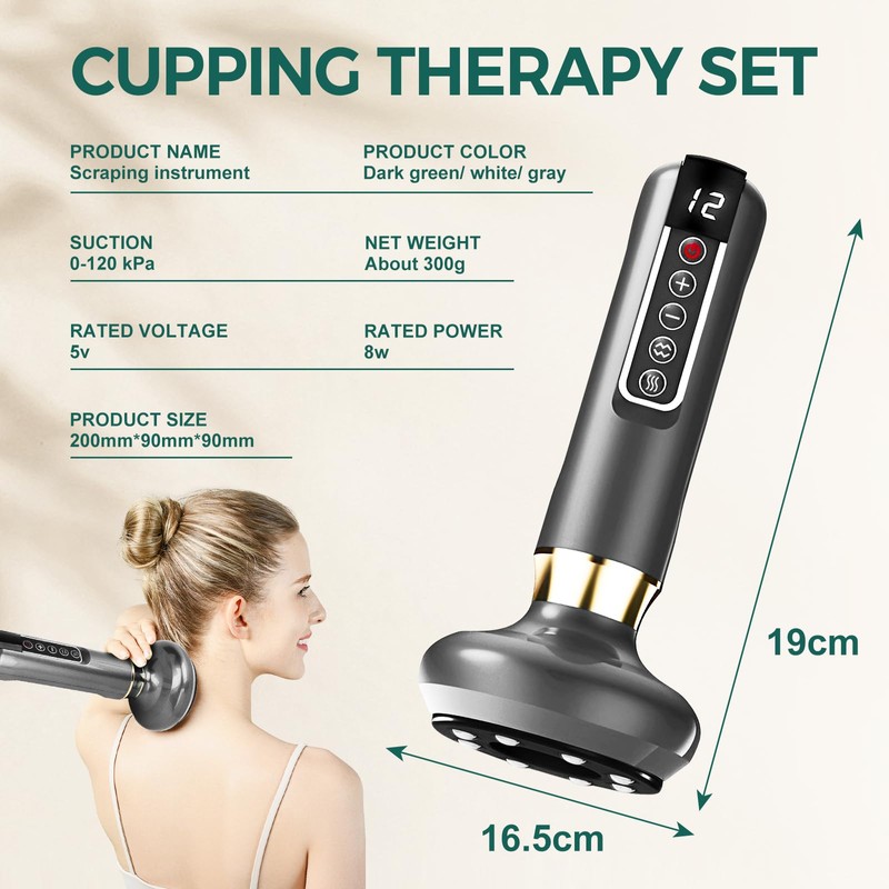 12 Level Electric Cupping Smart Scraping Massager Heating GuaSha Massage