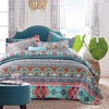 NEWLAKE Cotton Bedspread Quilt Sets-Reversible Patchwork Coverlet Set,Boundless Universe Pattern,King