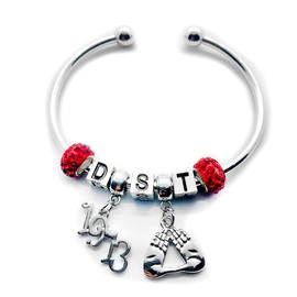 hot Greek society red sorority metal D letter beads 1913 bracelet jewelry open bangle