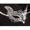 MGMB White Fox Cat Rhinestone Laser Cut Venetian Mask Masquerade