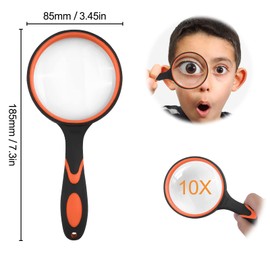 Fousenuk Lupe Groß 75mm, Hohe Klarheit Leichtgewicht Leselupe, Bruchsicherer Handlupe, Rutschfester Griff Vergrößerungsglas für Senioren, Kinder, Juwelier, Hobbybeobachtung, Insekten, Zeitungen