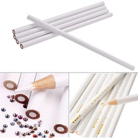 JP Arts & Crafts 5 Pcs Rhinestones Picker Pencil Wax Pen Pencil Point Drill Pencil Gems Crystals Diamond Dotting Pen Diamond Picker Tool for Nails Art Decoration, White