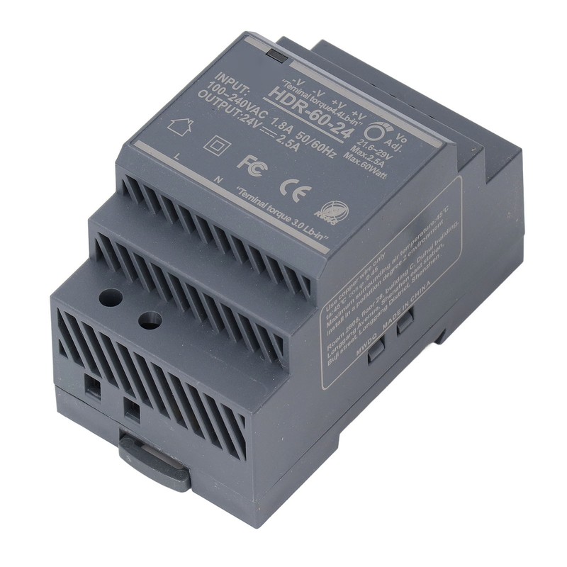Rail Switching Power Supply 24V Thin Mount 60W 2.5A 100~240VAC