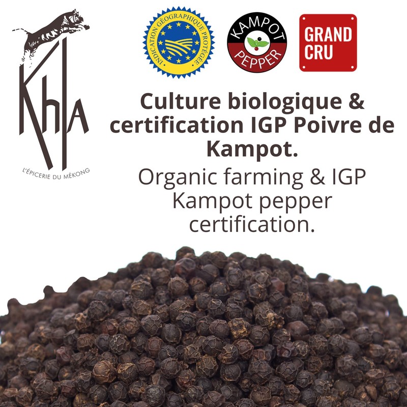 Khla - Organic Kampot Black Pepper - Peppercorns 100g -