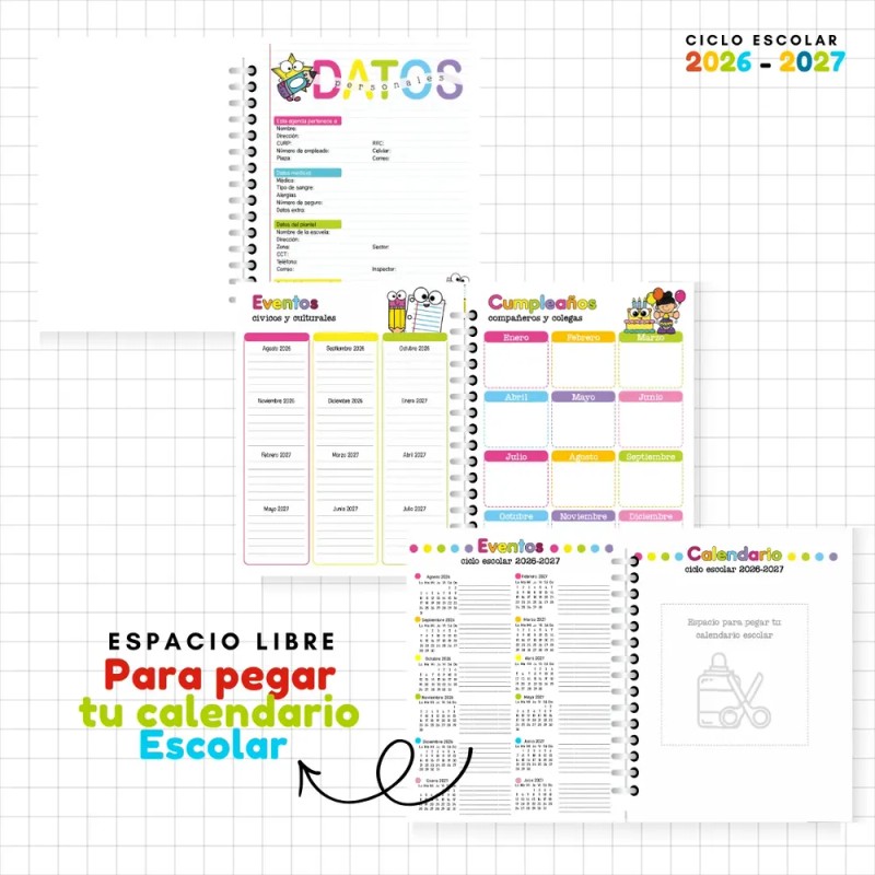 Agenda Directiva 25-26 Directora Pasta Dura Mod. Arcoiris #2