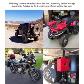 Fydun Bloqueo del Soporte del Tanque, Soporte Depósito Cerradura Evitar Fugas Antirrobo A Prueba de Óxido para 3L 5L Motocicleta Offroad Vehículo Tanque de