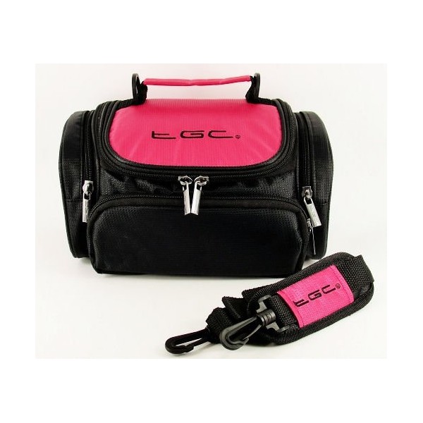The TGC Hot Pink & Black Shoulder Camera Case for