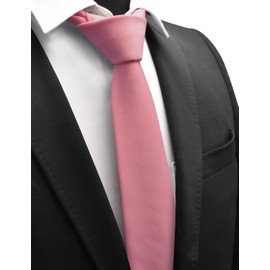 Gusleson Mens Dusty Rose Tie for Wedding Solid Tartan Woven TR Material Blush Pink Tie (UK1032-19)