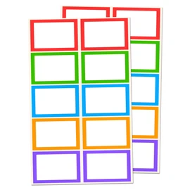 250 Pack - Coloured Labels Stickers Name Tags, 7.5 x 5 cm, 5 Colours