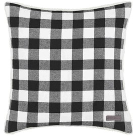 Eddie Bauer Home | Flannel Collection | Throw Blanket-Reversible Sherpa Fleece Cover, Soft & Cozy, Perfect for Bed or Couch, Throw & Pillow, Cabin Black Bundle