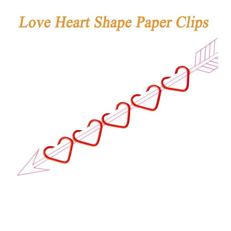 Paper Clips Cute Red Love Heart Shaped Paper Clip for