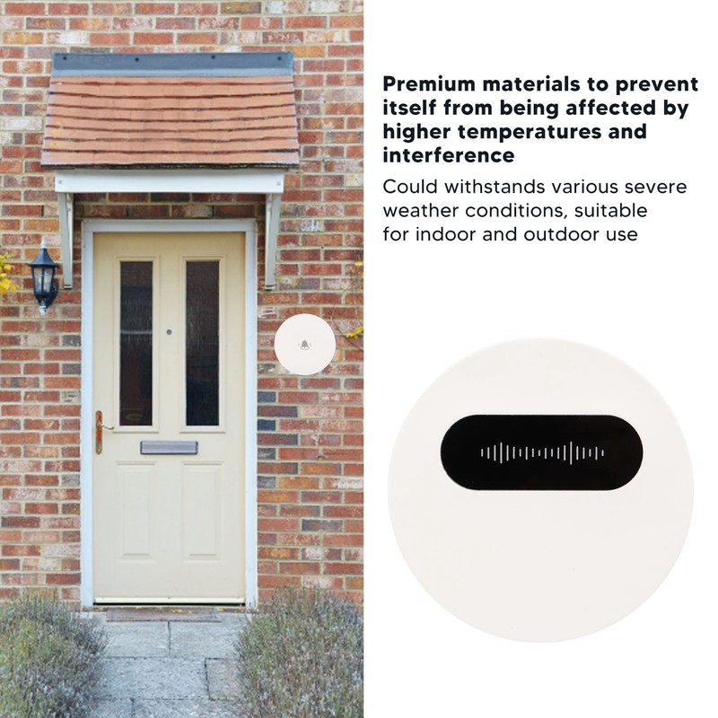 Wireless Doorbell Self Generating 1 Receiver 2 Push Button Battery