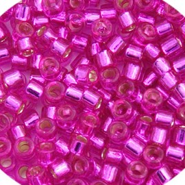 Miyuki Delica 11/0 RD - Fuchsia Silver Lined-Dyed DB1340 250Gms Bulk Bag of Japanese Glass Beads