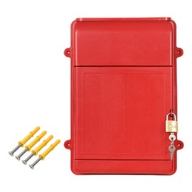 Fenteer Lockable Wall Hanging Mailbox Post Box 34.5x26x10cm Suggestion Box Organizer Donation Box for Newspapers Holder Lightweight, Red