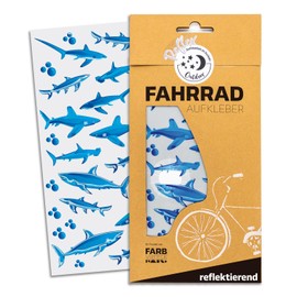 Farbviereck© Shark Reflex Bicycle Sticker Bicycle Reflectors 25 Stickers Sea Orka Shark Reflex Bicycle Sticker Set Sticker Gift Item