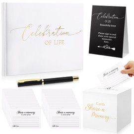 64 Pcs Guest Book Set Funeral Guest Book Memorial Service, White