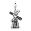 Sterling Silver 3-D Enameled Moveable Windmill W/Lobster Claw Clasp Clasp