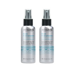 Dermakiin - 2 Pack de Tónicos Faciales Antiedad con Ácido Hialurónico con Agua de Rosas - Para todo tipo de piel - 100 ml. Banda para la cabeza de regalo.
