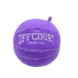 Herfair 3D Offcourt Basketball Cushion 25 cm Basketball Pillow Soft Basketball Plush Ball Decoration Room Basketball Gifts for Boys Girls (Purple)