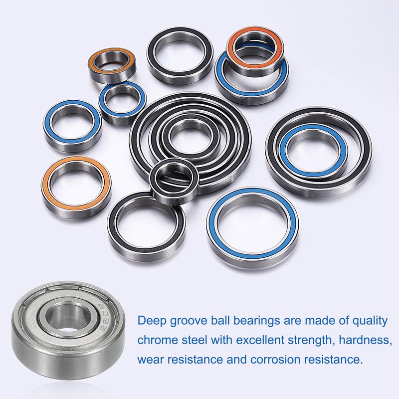sourcing map 20 Pcs 608ZZ Deep Groove Ball Bearing, 7.65