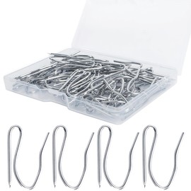 VRSS Drapery Hooks Pins for Curtains, 1.2 Inch Stainless Steel Curtain Hooks, Pin-On Drapery Hooks (60)