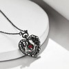 VENACOLY Gothic Necklace Steampunk Pendant Sterling Silver Snake Black Heart