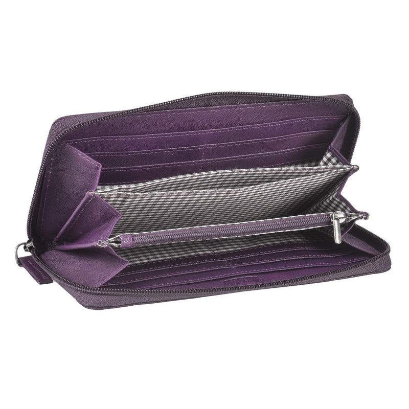 Greenburry Tumble Nappa Leather Wallet 20 cm, plum, Elegant