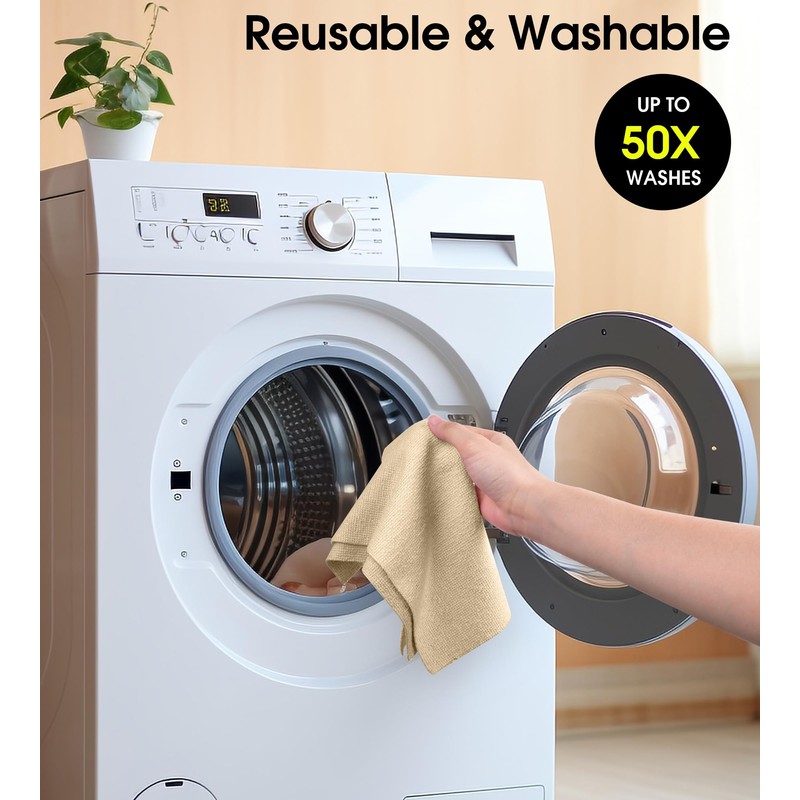KitchLife Microfiber Cleaning Cloth Roll - Tear-Away Reusable Microfiber Paper