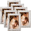 PETAFLOP 5x7 Picture Frame Set of 7, Distressd Rustic Frames