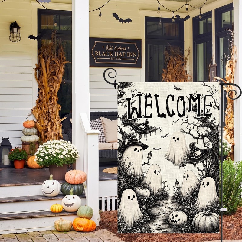 Halloween Garden Flag Ghost 12.5 x 18 Inch