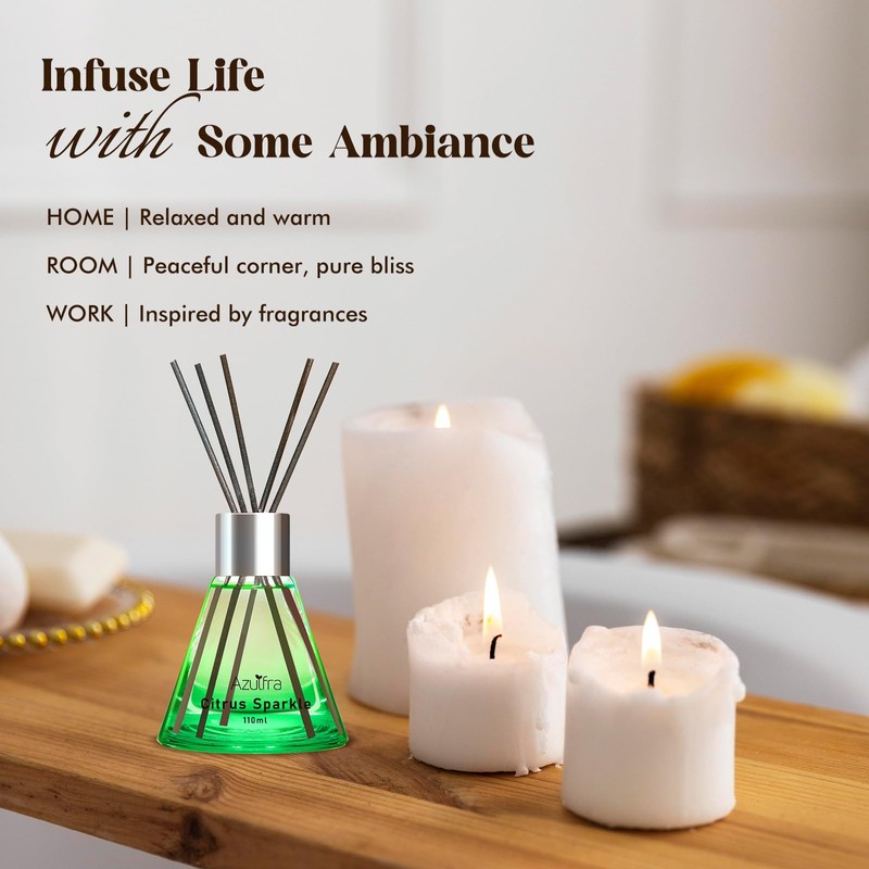 Reed Diffuser Set for Home, Citrus Scented Diffuser with 6
