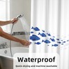 Yeele School of Fish Minimalist Ocean Wave Shower Curtain, Blue