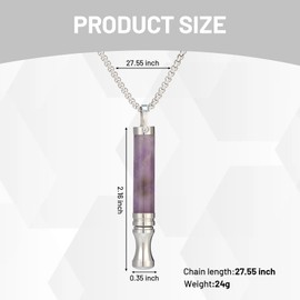Ninnyi Breathing Necklace, Purple Crystal Breathlace for Women Men