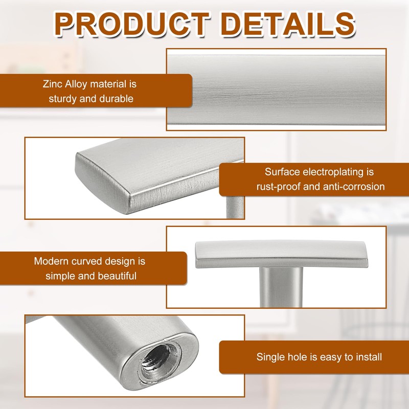 sourcing map 10 Pack Single Hole Cabinet Knobs, 1.7 Inch