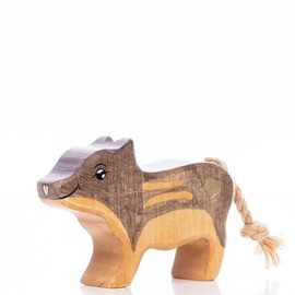 Lilu® Wild Boar Fresh with Luminous Heart, Forest Wooden Animals Hand-Painted, Wooden Toy Made of FSC® Wood, EN71 and Dekra Certified