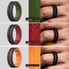 ThunderFit Anillos de boda de silicona para hombre, línea media