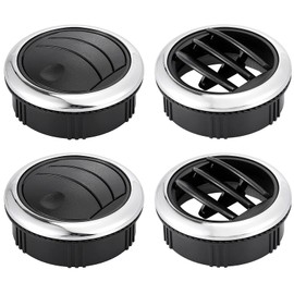 TA-VIGOR 4pcs 75mm Round AC Air Outlet Vent Deflector Louvered Universal Electroplate Knob Style, Air Conditioning Vent for RV, Passenger Bus, Yacht Caravan