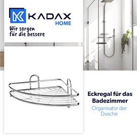 KADAX Eckablage, Wandeckregal aus chromstahl, Badezimmer Eckregal, Duschkorb, Duschablage, Duschregal Wandhalterung chrom, Dusche Organizer (1 Etagen)
