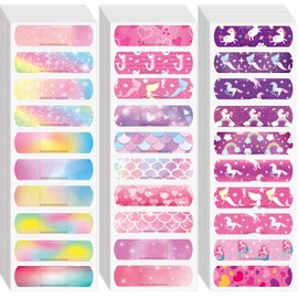 Panelee 120 Pcs Kids Bandages Bulk Cute Cartoon Flexible Waterproof Breathable Bandages Strip Protect Cuts and Scrapes for Girls Boys Children Toddlers(Romantic Style)