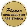 PATIKIL Please Ring Bell For Assistance Sign, 4"ODx0.12"T Self-Adhesive Warning