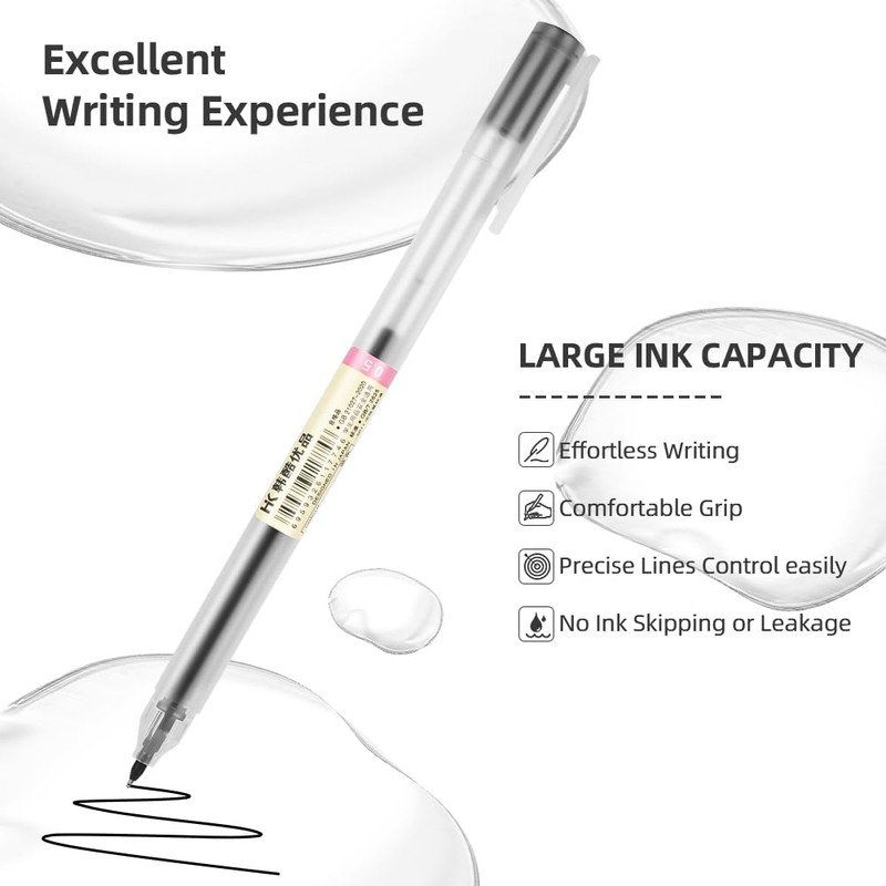 OFFCUP Gel Ink Pens, 12pcs Liquid Ink Rollerball Pen, 0.5mm