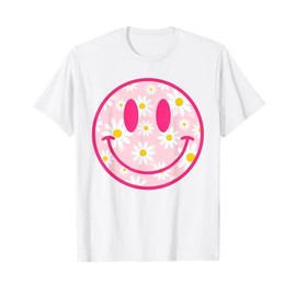 Happy Face Daisy Flower Shirt Preppy Aesthetic Smile Face T-Shirt