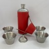 Giggle Golf 8 oz Red Flask With 4 Shot Glasses