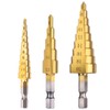 3PCS Step Drill Bit Set, High-Speed Steel Titanium Coated Cone