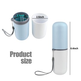 WANGSHIQI Travel Toothbrush Holder,Portable Toothbrush Holders for Couples,Multifuction Toothbrushes Toothpaste Set for Traveling, Camping, Business Trip and School (1, Blue/White)
