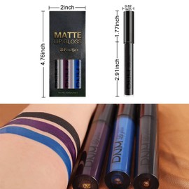 3 Colours Matte Liquid Lipstick Waterproof Durable Liquid Lip Gloss Lip Gloss Set (#07)